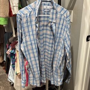 Southern Tide Blue and Pink Plaid Casual Button Down Shirt
